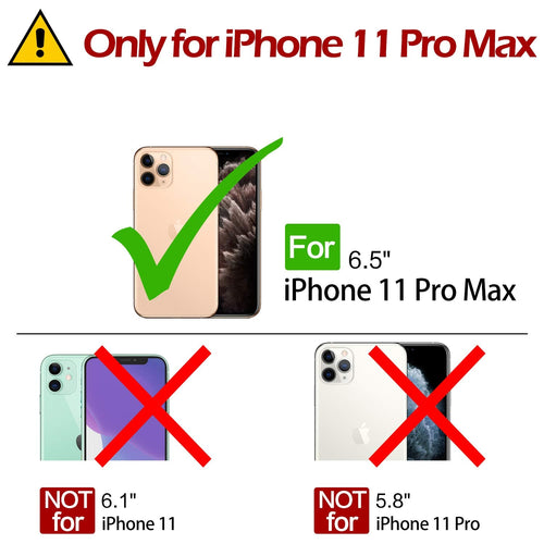 TUCCH Wallet Case for iPhone 11 Pro Max, Magnetic Auto Wake Sleep RFID Blocking Card Slot [Shockproof TPU Shell], PU Leather Stand Flip Cover Compatible with iPhone 11 Pro Max 6.5 inch 2019, Black - 7DAY'S