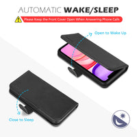 TUCCH Wallet Case for iPhone 11 Pro Max, Magnetic Auto Wake Sleep RFID Blocking Card Slot [Shockproof TPU Shell], PU Leather Stand Flip Cover Compatible with iPhone 11 Pro Max 6.5 inch 2019, Black - 7DAY'S