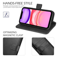 TUCCH Wallet Case for iPhone 11 Pro Max, Magnetic Auto Wake Sleep RFID Blocking Card Slot [Shockproof TPU Shell], PU Leather Stand Flip Cover Compatible with iPhone 11 Pro Max 6.5 inch 2019, Black - 7DAY'S