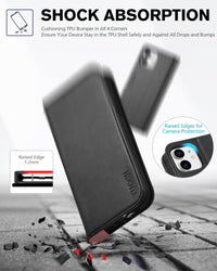 TUCCH Wallet Case for iPhone 12 Pro/iPhone 12 5G, Premium PU Leather Flip Folio Cover with Card Slot, Stand Book Design [Shockproof TPU Interior Case] Compatible with iPhone 12/12 Pro 6.1 - inch, Black - 7DAY'S