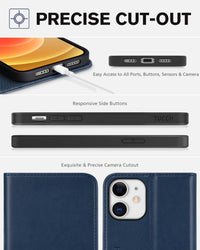 TUCCH Wallet Case for iPhone 12 Pro/iPhone 12 5G, Premium PU Leather Flip Folio Cover with Card Slot, Stand Book Design [Shockproof TPU Interior Case] Compatible with iPhone 12/12 Pro 6.1 - inch, Black - 7DAY'S
