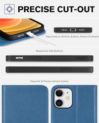 TUCCH Wallet Case for iPhone 12 Pro/iPhone 12 5G, Premium PU Leather Flip Folio Cover with Card Slot, Stand Book Design [Shockproof TPU Interior Case] Compatible with iPhone 12/12 Pro 6.1 - inch, Black - 7DAY'S