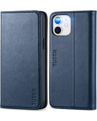 TUCCH Wallet Case for iPhone 12 Pro/iPhone 12 5G, Premium PU Leather Flip Folio Cover with Card Slot, Stand Book Design [Shockproof TPU Interior Case] Compatible with iPhone 12/12 Pro 6.1 - inch, Black - 7DAY'S