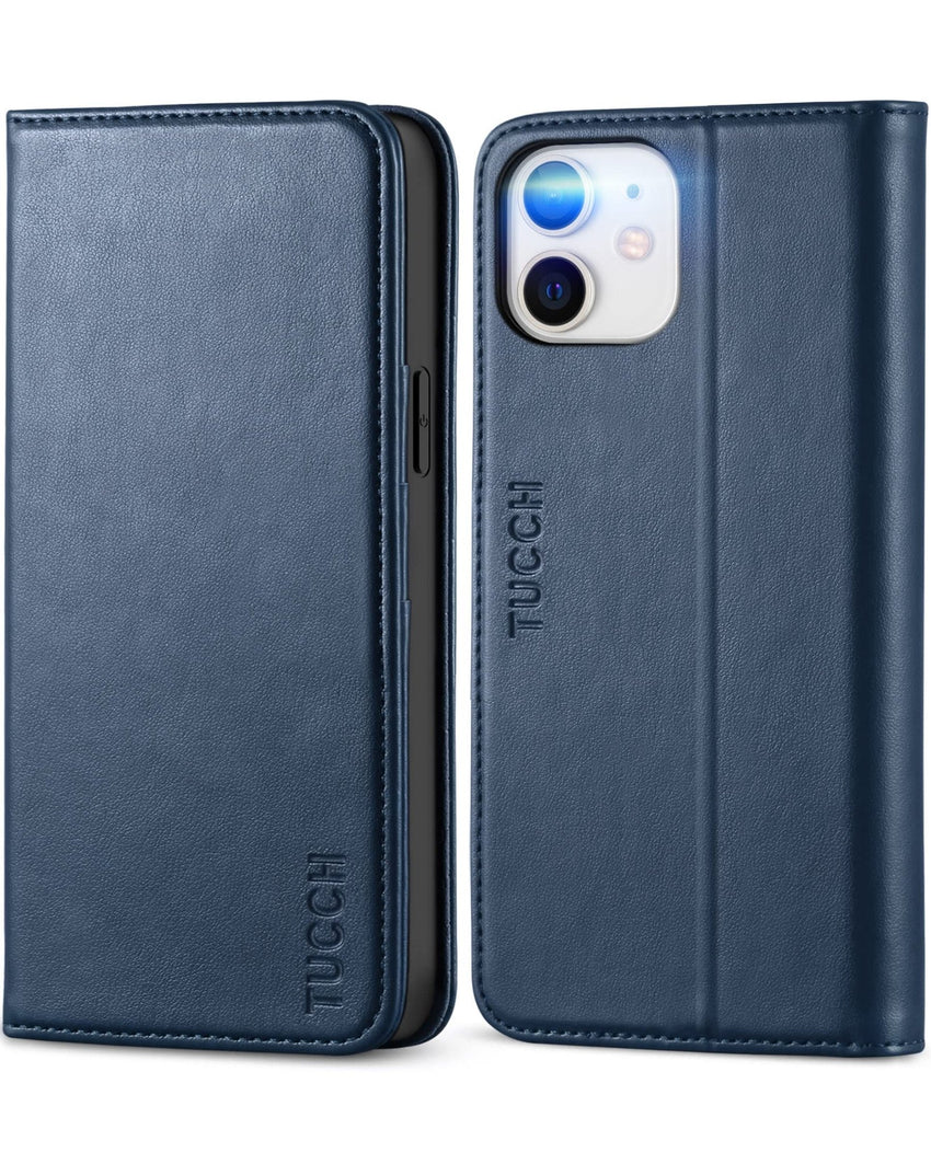 TUCCH Wallet Case for iPhone 12 Pro/iPhone 12 5G, Premium PU Leather Flip Folio Cover with Card Slot, Stand Book Design [Shockproof TPU Interior Case] Compatible with iPhone 12/12 Pro 6.1 - inch, Black - 7DAY'S