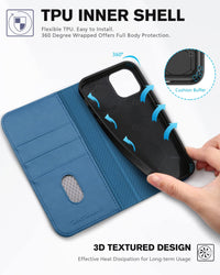 TUCCH Wallet Case for iPhone 12 Pro/iPhone 12 5G, Premium PU Leather Flip Folio Cover with Card Slot, Stand Book Design [Shockproof TPU Interior Case] Compatible with iPhone 12/12 Pro 6.1 - inch, Black - 7DAY'S