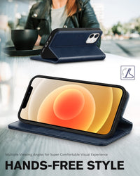 TUCCH Wallet Case for iPhone 12 Pro/iPhone 12 5G, Premium PU Leather Flip Folio Cover with Card Slot, Stand Book Design [Shockproof TPU Interior Case] Compatible with iPhone 12/12 Pro 6.1 - inch, Black - 7DAY'S