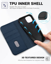 TUCCH Wallet Case for iPhone 12 Pro/iPhone 12 5G, Premium PU Leather Flip Folio Cover with Card Slot, Stand Book Design [Shockproof TPU Interior Case] Compatible with iPhone 12/12 Pro 6.1 - inch, Black - 7DAY'S