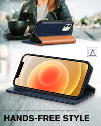 TUCCH Wallet Case for iPhone 12 Pro/iPhone 12 5G, Premium PU Leather Flip Folio Cover with Card Slot, Stand Book Design [Shockproof TPU Interior Case] Compatible with iPhone 12/12 Pro 6.1 - inch, Black - 7DAY'S