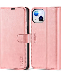 TUCCH Wallet Case for iPhone 13 Mini, [TPU Shockproof Inner Shell] PU Leather [RFID Blocking] [Credit Card Holder] Magnetic Stand Flip Cover Compatible with iPhone 13 Mini 5.4 - inch 2021, Black - 7DAY'S