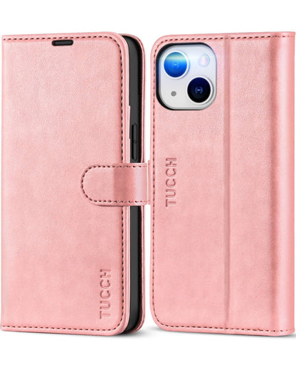 TUCCH Wallet Case for iPhone 13 Mini, [TPU Shockproof Inner Shell] PU Leather [RFID Blocking] [Credit Card Holder] Magnetic Stand Flip Cover Compatible with iPhone 13 Mini 5.4 - inch 2021, Black - 7DAY'S