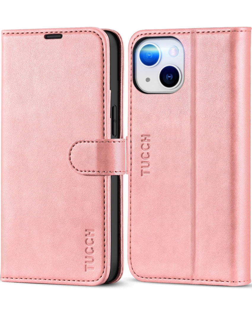 TUCCH Wallet Case for iPhone 13 Mini, [TPU Shockproof Inner Shell] PU Leather [RFID Blocking] [Credit Card Holder] Magnetic Stand Flip Cover Compatible with iPhone 13 Mini 5.4 - inch 2021, Black - 7DAY'S