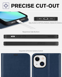 TUCCH Wallet Case for iPhone 13 Mini, [TPU Shockproof Inner Shell] PU Leather [RFID Blocking] [Credit Card Holder] Magnetic Stand Flip Cover Compatible with iPhone 13 Mini 5.4 - inch 2021, Black - 7DAY'S