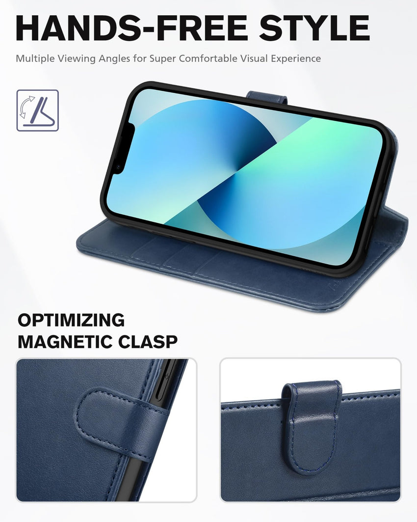 TUCCH Wallet Case for iPhone 13 Mini, [TPU Shockproof Inner Shell] PU Leather [RFID Blocking] [Credit Card Holder] Magnetic Stand Flip Cover Compatible with iPhone 13 Mini 5.4 - inch 2021, Black - 7DAY'S