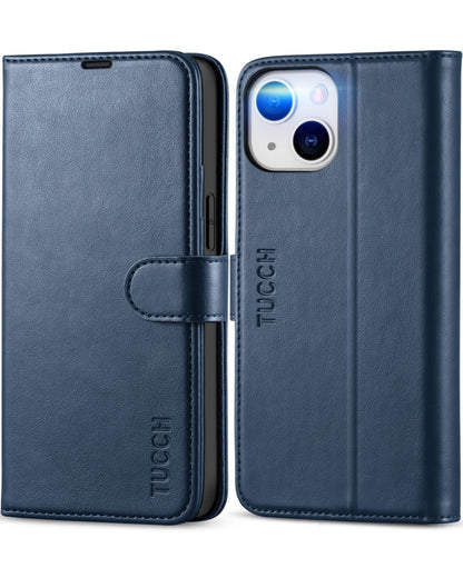 TUCCH Wallet Case for iPhone 13 Mini, [TPU Shockproof Inner Shell] PU Leather [RFID Blocking] [Credit Card Holder] Magnetic Stand Flip Cover Compatible with iPhone 13 Mini 5.4 - inch 2021, Black - 7DAY'S