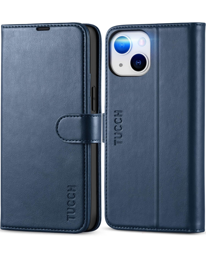 TUCCH Wallet Case for iPhone 13 Mini, [TPU Shockproof Inner Shell] PU Leather [RFID Blocking] [Credit Card Holder] Magnetic Stand Flip Cover Compatible with iPhone 13 Mini 5.4 - inch 2021, Black - 7DAY'S