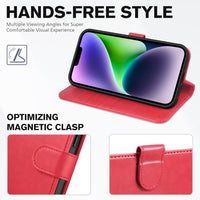 TUCCH Wallet Case for iPhone 14 Plus, [RFID Blocking] 4 Card Holder Stand [Shockproof TPU Interior Case] PU Leather Magnetic Protective Flip Cover Compatible with iPhone 14 Plus 6.7" 2022, Black - 7DAY'S
