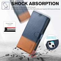 TUCCH Wallet Case for iPhone 14 Plus, [RFID Blocking] 4 Card Holder Stand [Shockproof TPU Interior Case] PU Leather Magnetic Protective Flip Cover Compatible with iPhone 14 Plus 6.7" 2022, Black - 7DAY'S