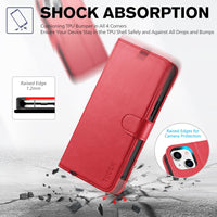 TUCCH Wallet Case for iPhone 14 Plus, [RFID Blocking] 4 Card Holder Stand [Shockproof TPU Interior Case] PU Leather Magnetic Protective Flip Cover Compatible with iPhone 14 Plus 6.7" 2022, Black - 7DAY'S