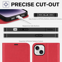 TUCCH Wallet Case for iPhone 14 Plus, [RFID Blocking] 4 Card Holder Stand [Shockproof TPU Interior Case] PU Leather Magnetic Protective Flip Cover Compatible with iPhone 14 Plus 6.7" 2022, Black - 7DAY'S