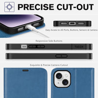TUCCH Wallet Case for iPhone 14 Plus, [RFID Blocking] 4 Card Holder Stand [Shockproof TPU Interior Case] PU Leather Magnetic Protective Flip Cover Compatible with iPhone 14 Plus 6.7" 2022, Black - 7DAY'S