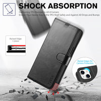 TUCCH Wallet Case for iPhone 14 Plus, [RFID Blocking] 4 Card Holder Stand [Shockproof TPU Interior Case] PU Leather Magnetic Protective Flip Cover Compatible with iPhone 14 Plus 6.7" 2022, Black - 7DAY'S