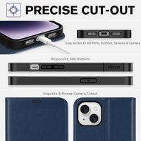 TUCCH Wallet Case for iPhone 14 Plus, [RFID Blocking] 4 Card Holder Stand [Shockproof TPU Interior Case] PU Leather Magnetic Protective Flip Cover Compatible with iPhone 14 Plus 6.7" 2022, Black - 7DAY'S