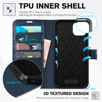TUCCH Wallet Case for iPhone 14 Plus, [RFID Blocking] 4 Card Holder Stand [Shockproof TPU Interior Case] PU Leather Magnetic Protective Flip Cover Compatible with iPhone 14 Plus 6.7" 2022, Black - 7DAY'S