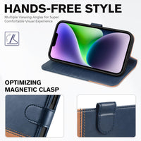 TUCCH Wallet Case for iPhone 14 Plus, [RFID Blocking] 4 Card Holder Stand [Shockproof TPU Interior Case] PU Leather Magnetic Protective Flip Cover Compatible with iPhone 14 Plus 6.7" 2022, Black - 7DAY'S