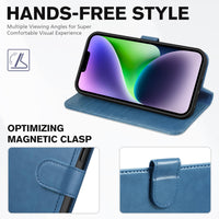 TUCCH Wallet Case for iPhone 14 Plus, [RFID Blocking] 4 Card Holder Stand [Shockproof TPU Interior Case] PU Leather Magnetic Protective Flip Cover Compatible with iPhone 14 Plus 6.7" 2022, Black - 7DAY'S