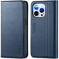 TUCCH Wallet Case for iPhone 14 Pro 6.1 5G, PU Leather Folio Case with [RFID Blocking] [3 Card Slot], Kickstand Book Design [Shockproof TPU Interior Case] Compatible with iPhone 14 Pro, Dark Blue - 7DAY'S