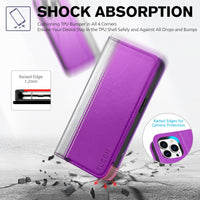 TUCCH Wallet Case for iPhone 14 Pro 6.1 5G, PU Leather Folio Case with [RFID Blocking] [3 Card Slot], Kickstand Book Design [Shockproof TPU Interior Case] Compatible with iPhone 14 Pro, Dark Blue - 7DAY'S
