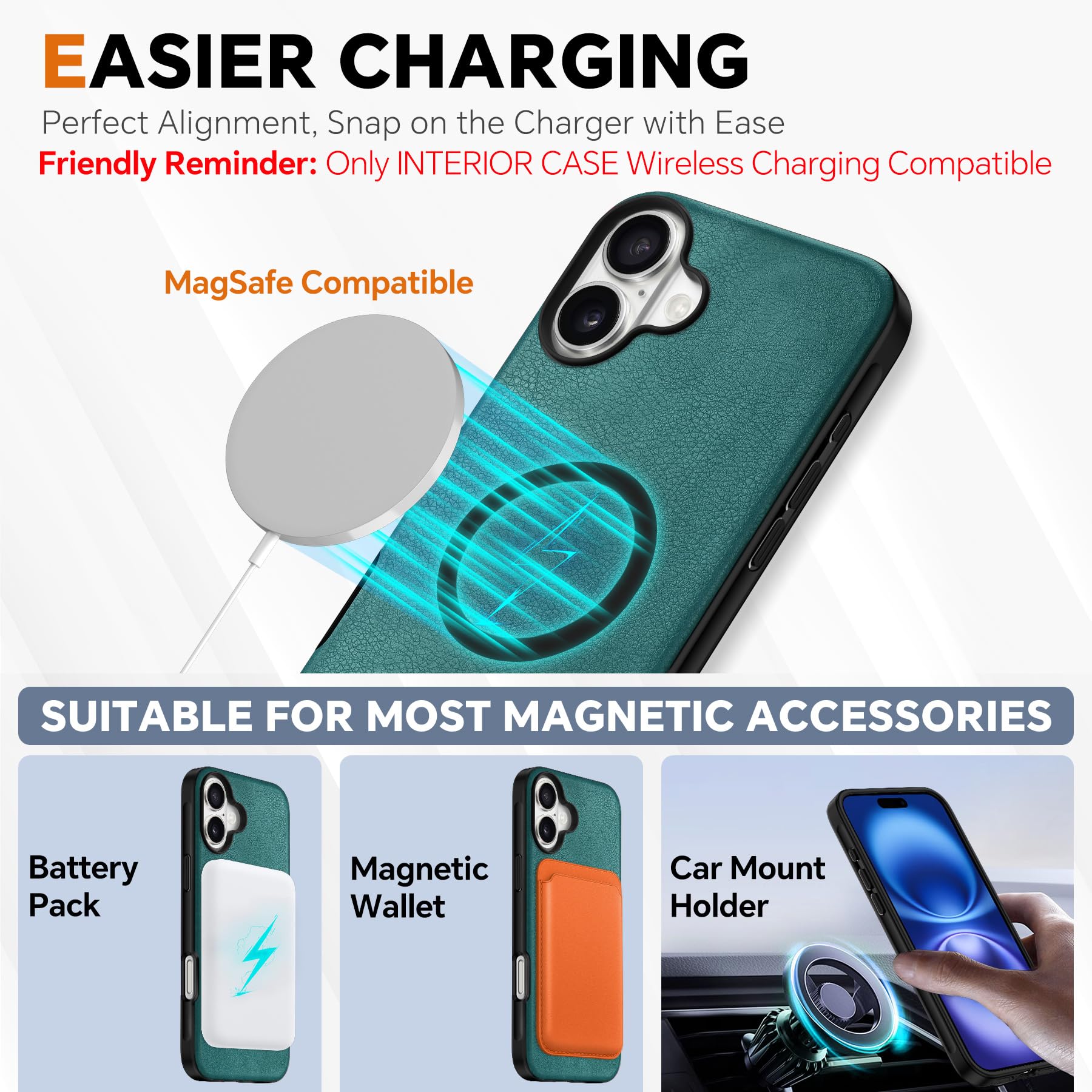 TUCCH Wallet Case for iPhone 16 Pro, [Removable] 2 in 1 [Wireless Charging] RFID Blocking [4 Card Holders] PU Leather Cover, Magnetic Detachable Folding Stand Folio Case for iPhone 16 Pro, Light Brown - 7DAY'S