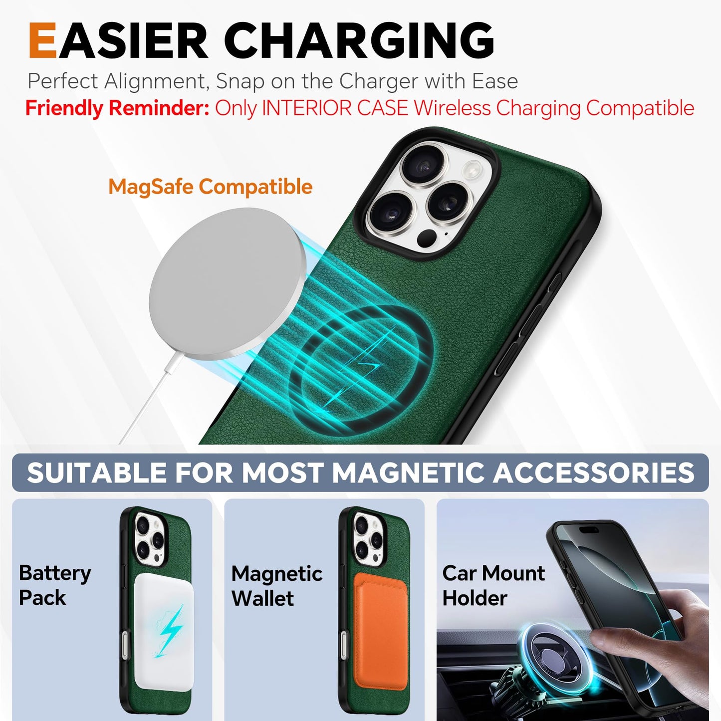 TUCCH Wallet Case for iPhone 16 Pro, [Removable] 2 in 1 [Wireless Charging] RFID Blocking [4 Card Holders] PU Leather Cover, Magnetic Detachable Folding Stand Folio Case for iPhone 16 Pro, Light Brown - 7DAY'S