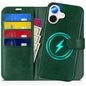 TUCCH Wallet Case for iPhone 16 Pro, [Removable] 2 in 1 [Wireless Charging] RFID Blocking [4 Card Holders] PU Leather Cover, Magnetic Detachable Folding Stand Folio Case for iPhone 16 Pro, Light Brown - 7DAY'S