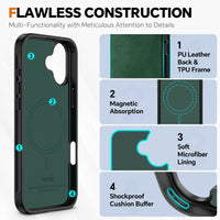 TUCCH Wallet Case for iPhone 16 Pro, [Removable] 2 in 1 [Wireless Charging] RFID Blocking [4 Card Holders] PU Leather Cover, Magnetic Detachable Folding Stand Folio Case for iPhone 16 Pro, Light Brown - 7DAY'S