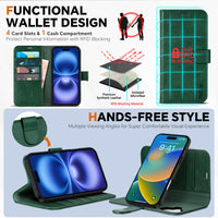 TUCCH Wallet Case for iPhone 16 Pro, [Removable] 2 in 1 [Wireless Charging] RFID Blocking [4 Card Holders] PU Leather Cover, Magnetic Detachable Folding Stand Folio Case for iPhone 16 Pro, Light Brown - 7DAY'S