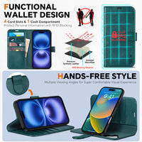 TUCCH Wallet Case for iPhone 16 Pro, [Removable] 2 in 1 [Wireless Charging] RFID Blocking [4 Card Holders] PU Leather Cover, Magnetic Detachable Folding Stand Folio Case for iPhone 16 Pro, Light Brown - 7DAY'S