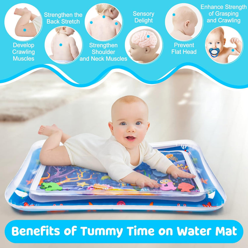 Tummy Time Water Mat丨Inflatable Tummy Time Water Play Mat for Babies, Infants and Toddlers 3 to 12 Months Promote Development Toys Baby Gifts - 7DAY'S