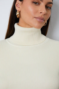 Turtleneck Dropped Shoulder Top and Pants Sweater Set - 7DAY'S