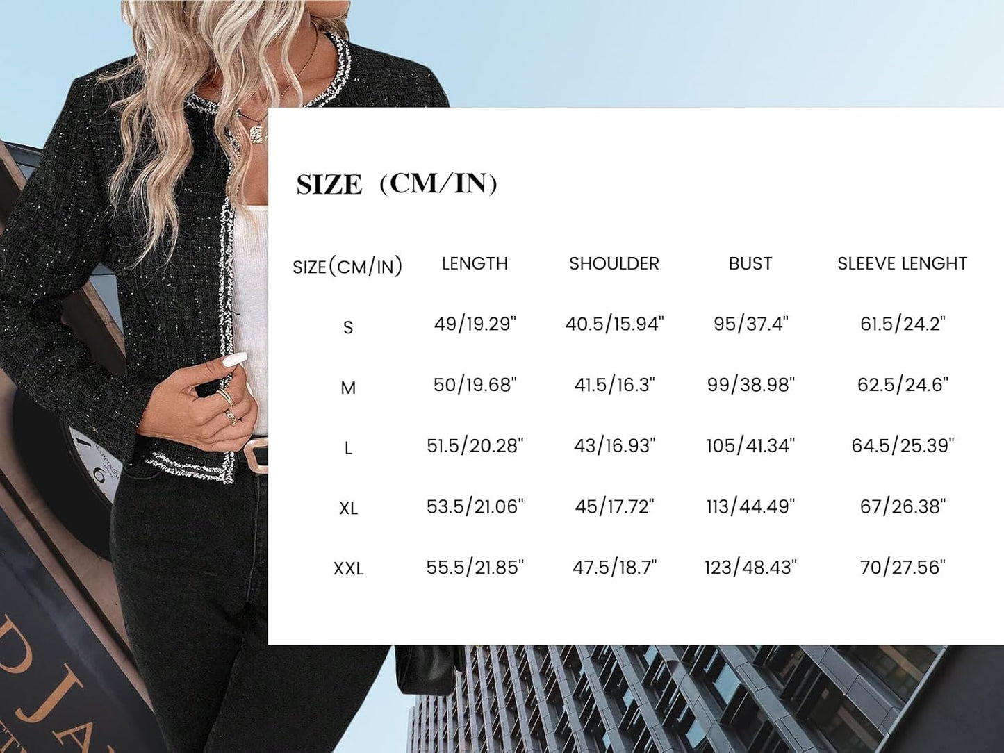 Tweed Blazers Jackets for Women Blue Fall Blazer Winter Fashion Clothes Outfits for Womens 2023 Business Work Office Casual Professional Dressy Short Jacket Suit Blue 0L - 7DAY'S