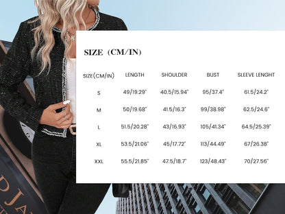Tweed Blazers Jackets for Women Blue Fall Blazer Winter Fashion Clothes Outfits for Womens 2023 Business Work Office Casual Professional Dressy Short Jacket Suit Blue 0L - 7DAY'S
