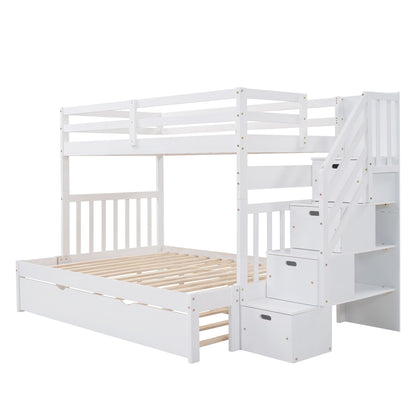 Twin over Twin/Full Bunk Bed with Twin Size Trundle - 7DAY'S