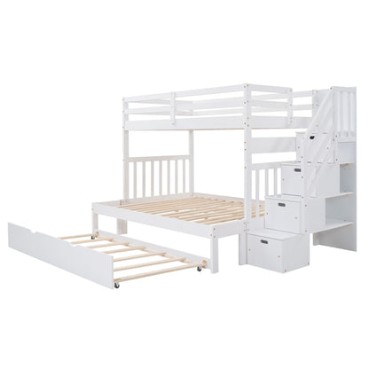 Twin over Twin/Full Bunk Bed with Twin Size Trundle - 7DAY'S