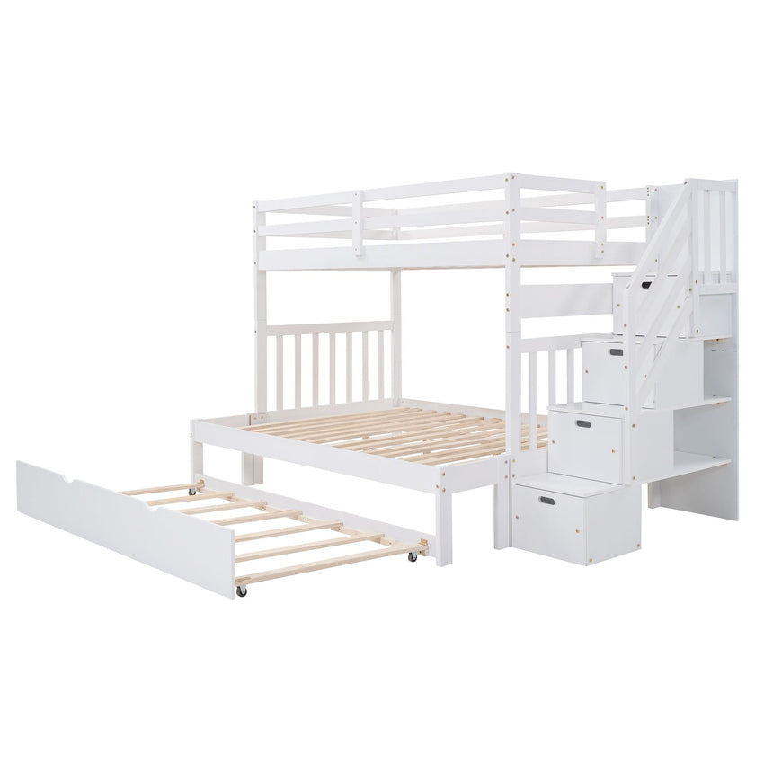 Twin over Twin/Full Bunk Bed with Twin Size Trundle - 7DAY'S