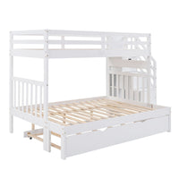 Twin over Twin/Full Bunk Bed with Twin Size Trundle - 7DAY'S