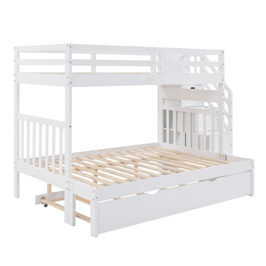 Twin over Twin/Full Bunk Bed with Twin Size Trundle - 7DAY'S