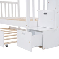 Twin over Twin/Full Bunk Bed with Twin Size Trundle - 7DAY'S