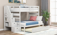 Twin over Twin/Full Bunk Bed with Twin Size Trundle - 7DAY'S