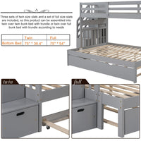 Twin over Twin/Full Bunk Bed with Twin Size Trundle - 7DAY'S