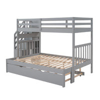 Twin over Twin/Full Bunk Bed with Twin Size Trundle - 7DAY'S